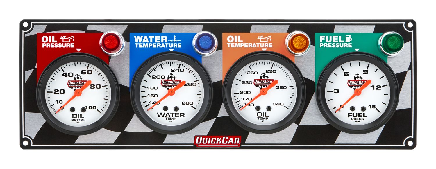 QUICKCAR RACING PRODUCTS4 Gauge Panel OP/WT/OT/ FP