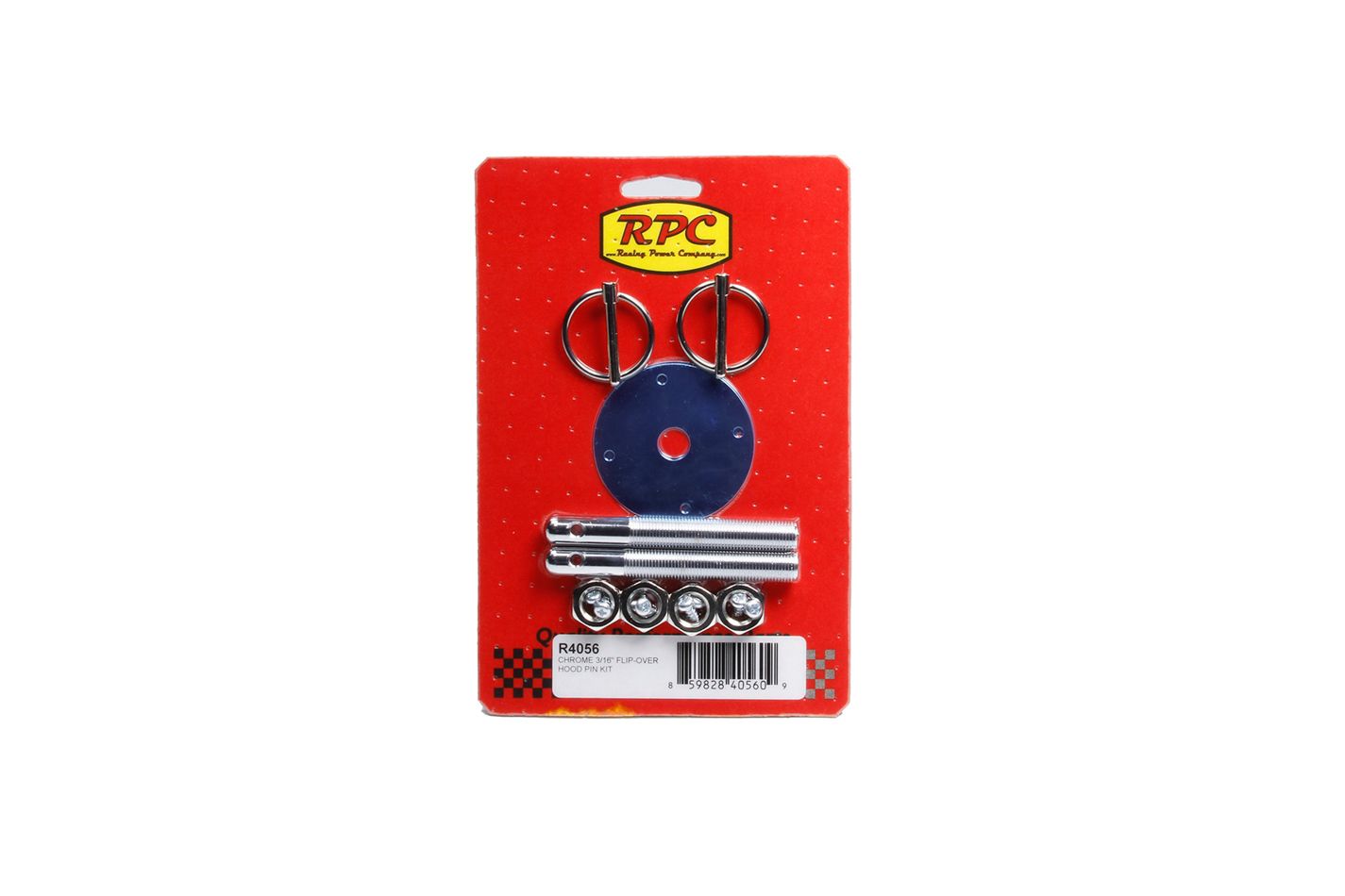 RACING POWER CO-PACKAGEDChrome 3/16In Flip-Over Hood Pin Kit - Steel