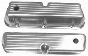 RACING POWER CO-PACKAGED Polished Aluminum Valve Covers SB Ford Ballmilld