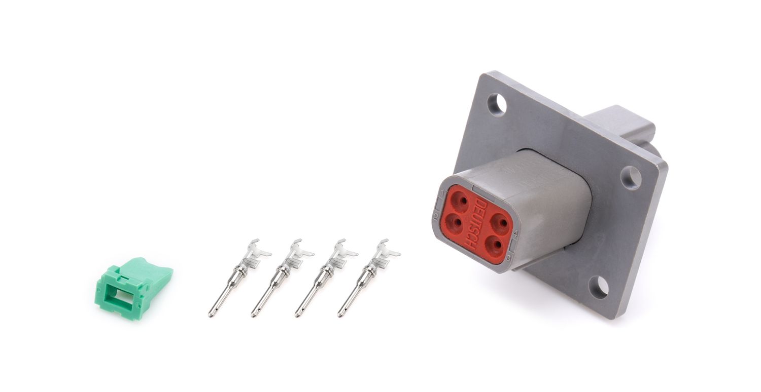 QUICKCAR RACING PRODUCTSPlug Deutsch 4 Pin Receptacle w/Flange