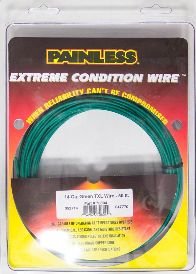 PAINLESS WIRING14 Gauge Green TXL Wire 50 Ft.
