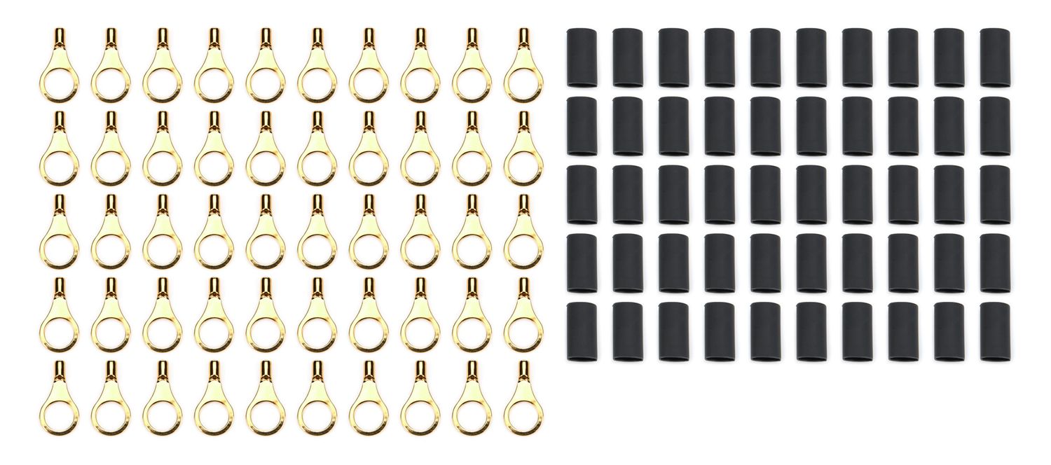 QUICKCAR RACING PRODUCTSRing Terminal 5/16in 18- 22 Ga w/Heat Shrink 50pk