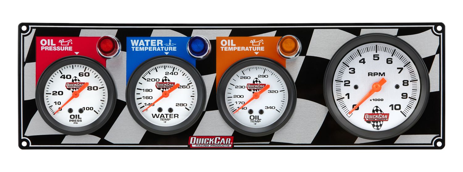 QUICKCAR RACING PRODUCTSGauge Panel OP/WT/OT w/ Tach