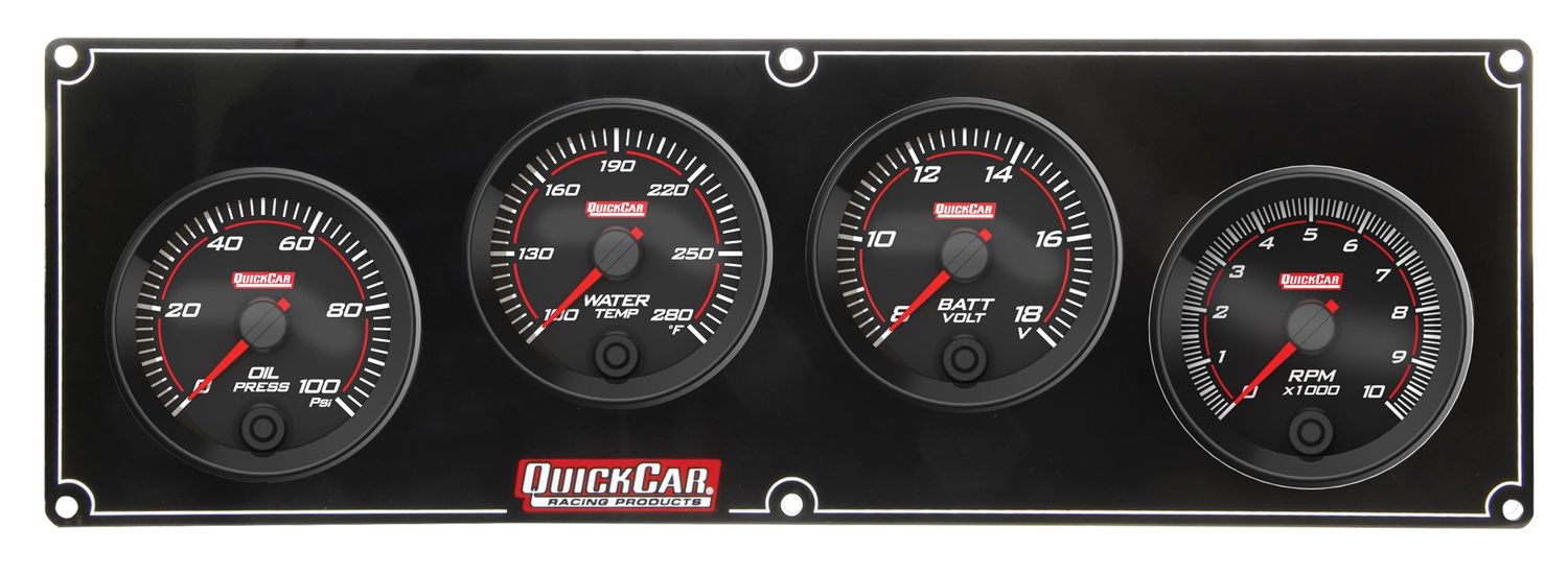 QUICKCAR RACING PRODUCTSRedline 3-1 Gauge Panel OP/WT/Volt w/2-5/8in Tac