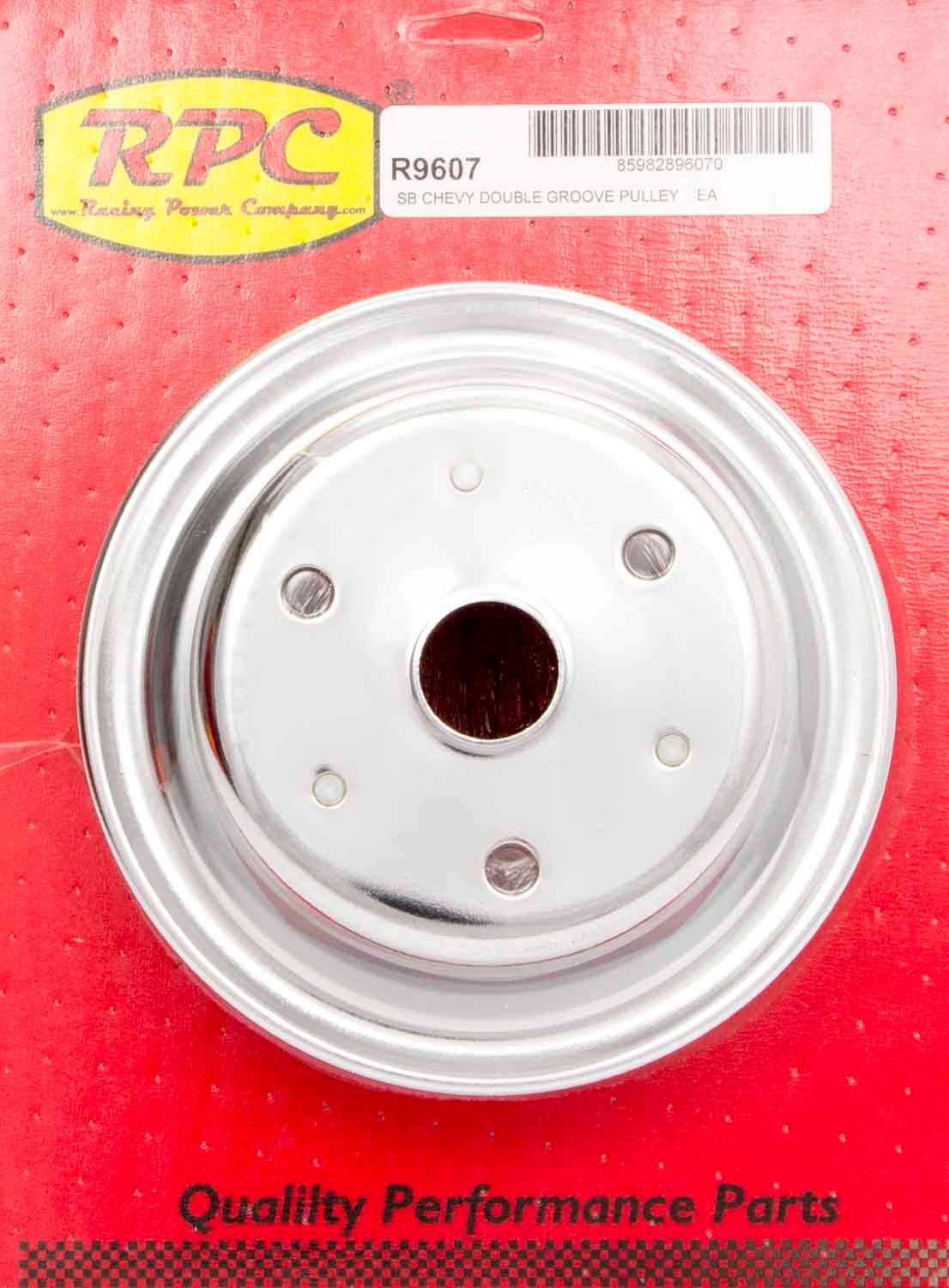 RACING POWER CO-PACKAGEDChrome Steel Crankshaft Pulley 2Groove Long WP