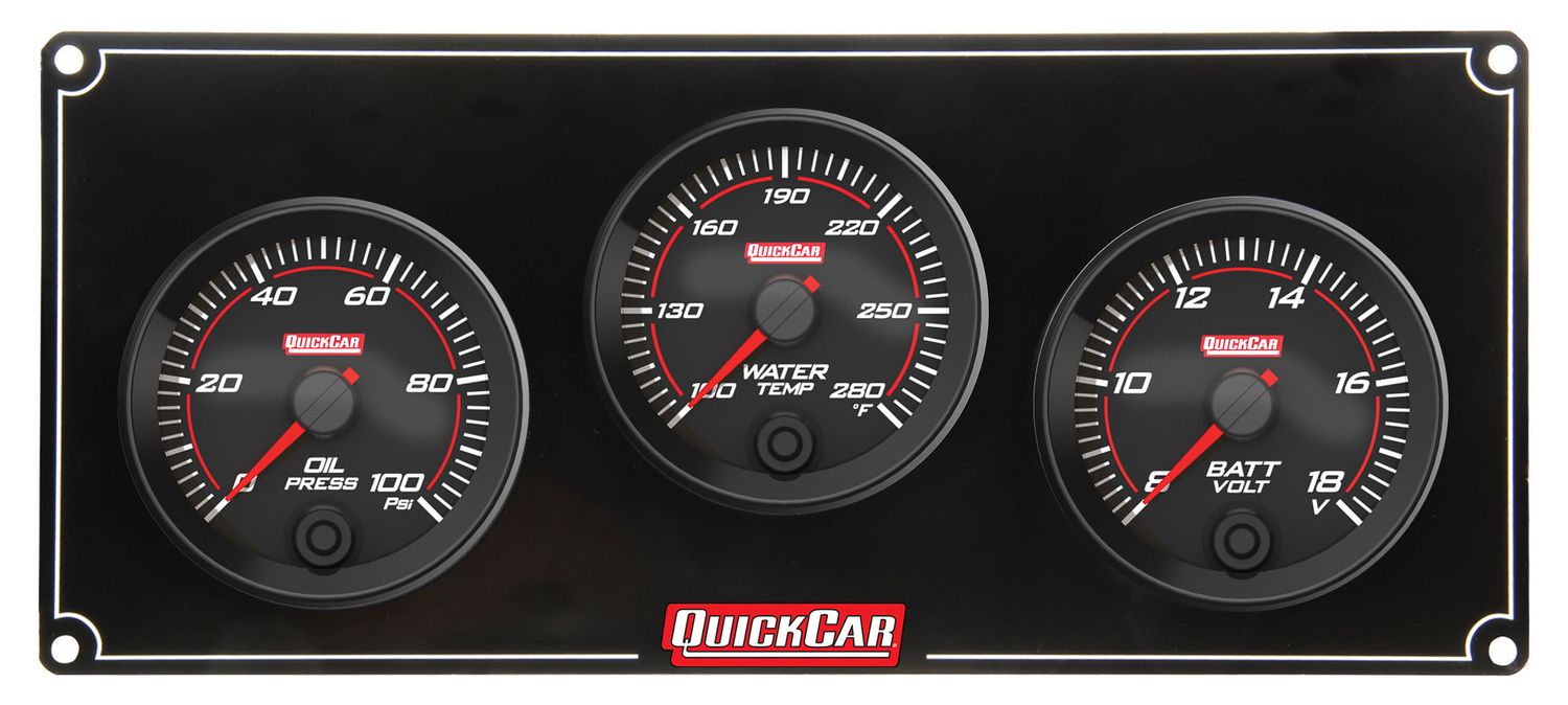QUICKCAR RACING PRODUCTSRedline 3 Gauge Panel OP/WT/VOLT