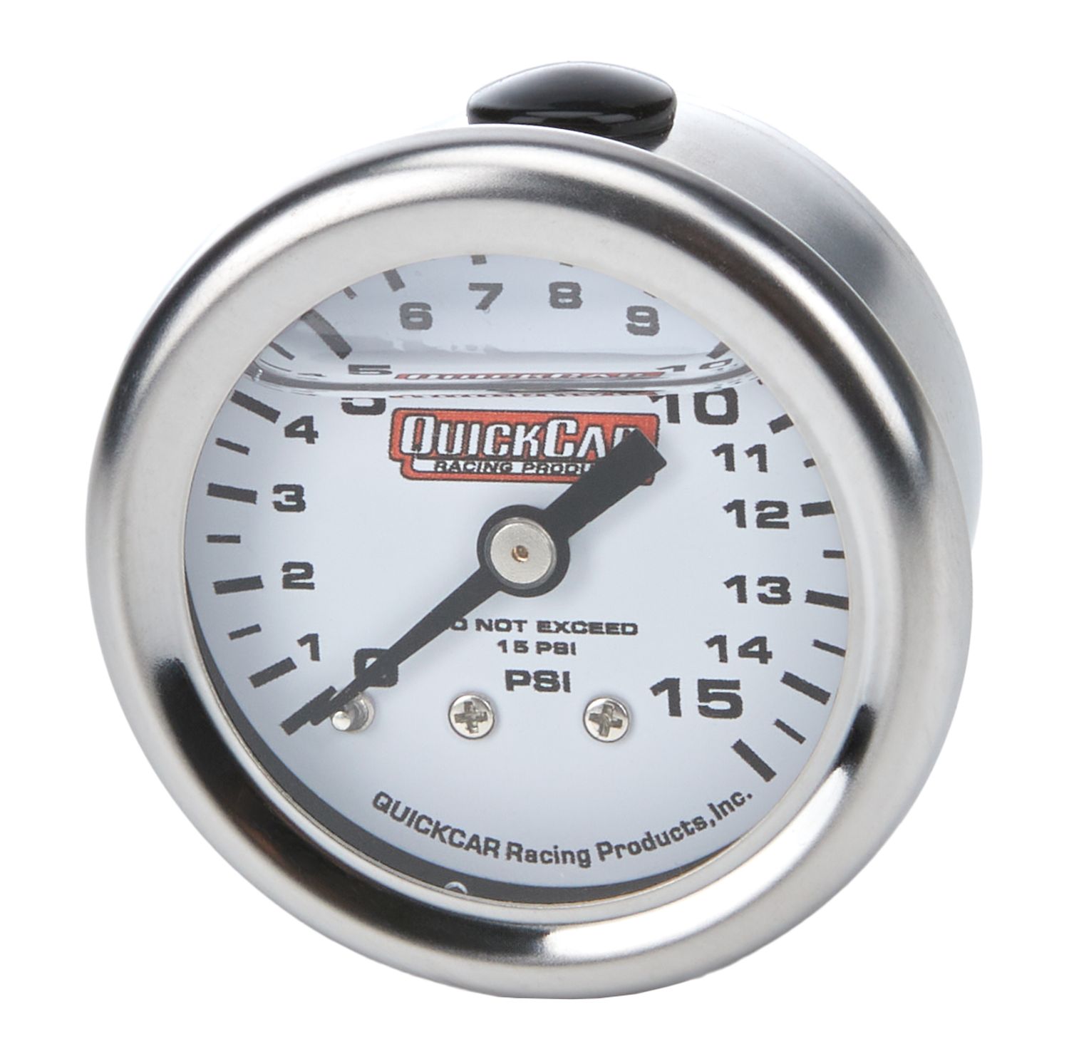 QUICKCAR RACING PRODUCTSPressure Gauge 0-15 PSI 1.5in Liquid Filled