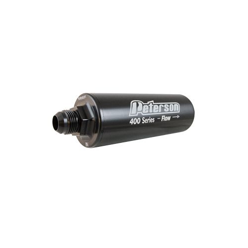 PETERSON FLUID-12 Inline Fuel Filter 45 Mic w/ 10an Acc. Port