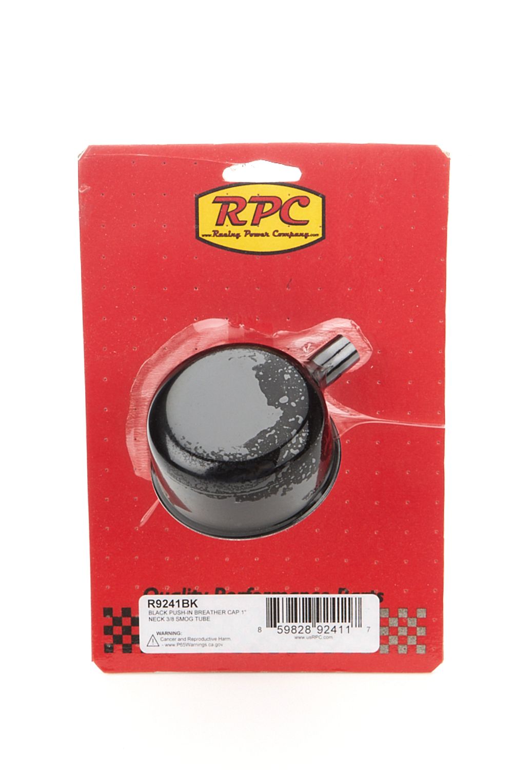 RACING POWER CO-PACKAGEDValve Cover Breather w/ Smog Tube Black Each