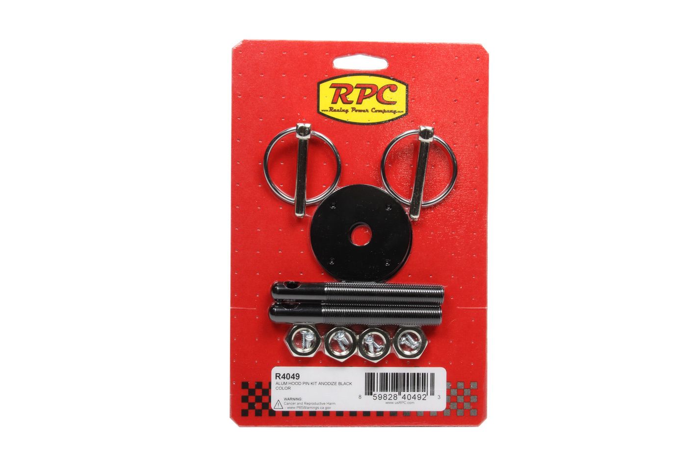 RACING POWER CO-PACKAGEDAluminum Hood Pin Kit Black