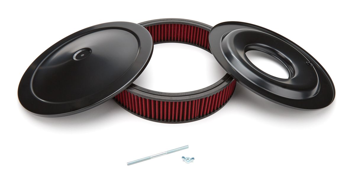 RACING POWER CO-PACKAGED14inX3in Performance Sty le Air Cleaner Blk/Red