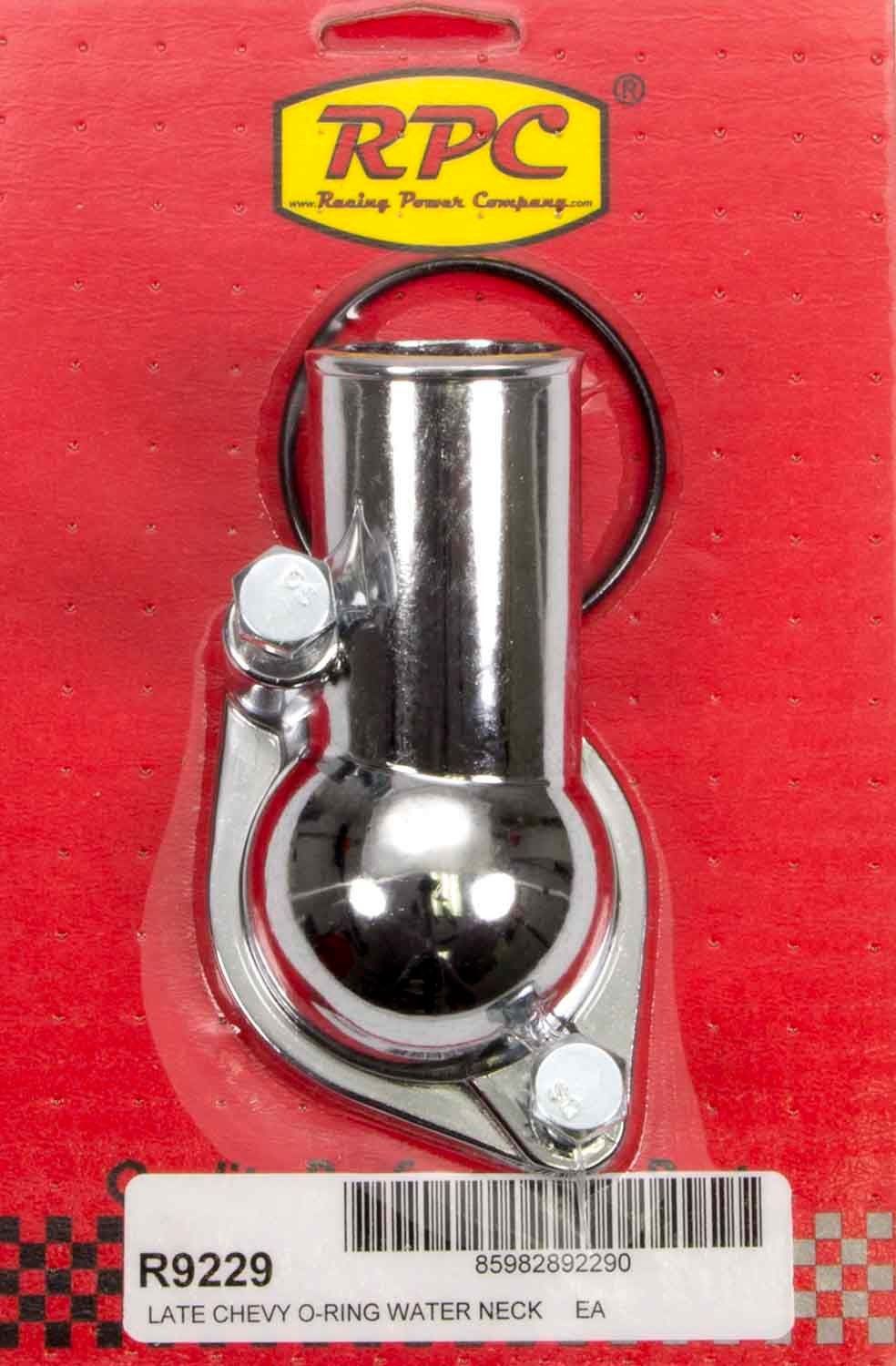 RACING POWER CO-PACKAGED66-75 Chevy V8 Steel Water Neck Chrome