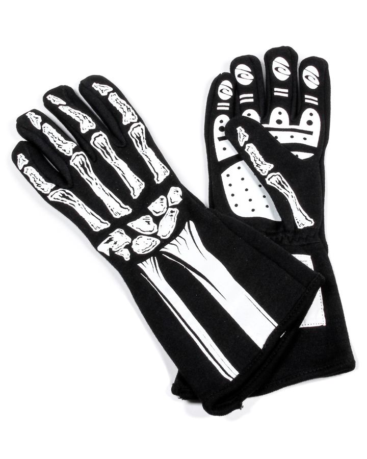 RJS SAFETYDouble Layer White Skeleton Gloves Medium