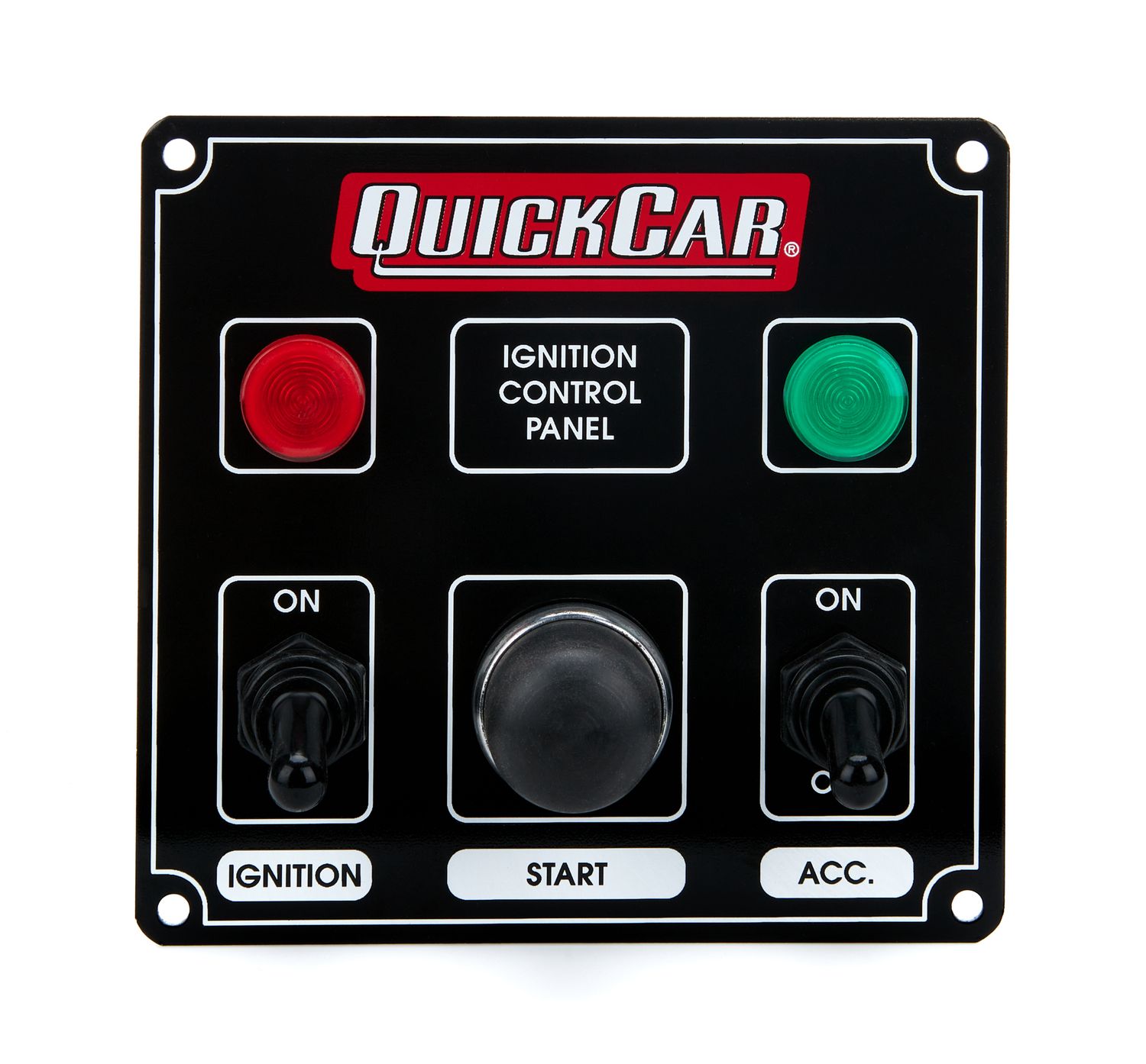 QUICKCAR RACING PRODUCTSIgnition Panel Black w/ 1 Acc. & Lights