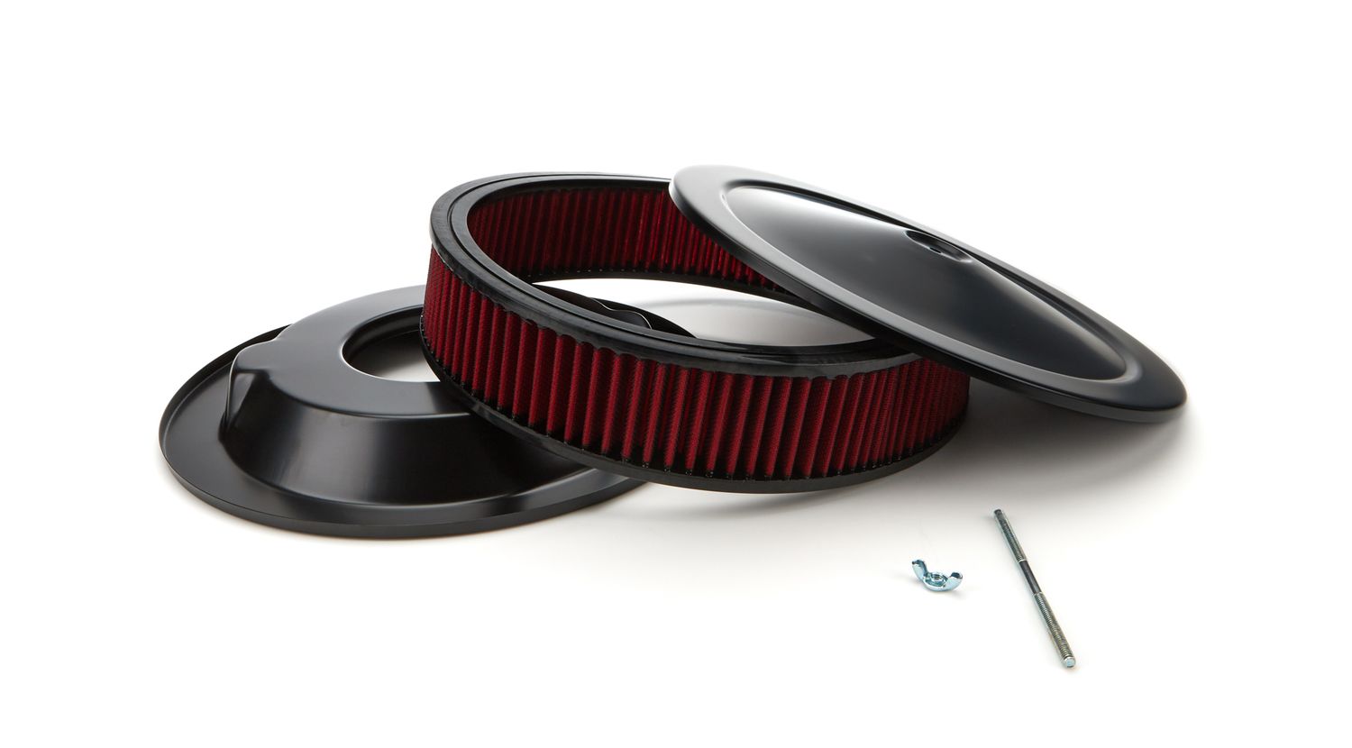 RACING POWER CO-PACKAGED14in X 3in Muscle Style Air Cleaner Black/Red