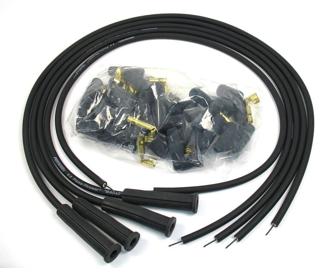 PERTRONIX IGNITION8MM Spark Plug Wire Set 4-Cyl 180 Deg Black