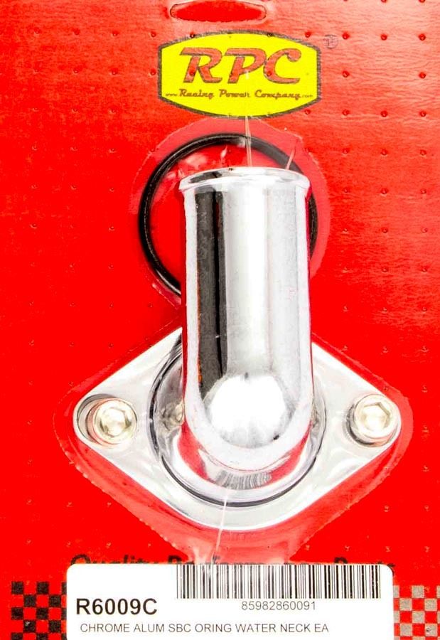 RACING POWER CO-PACKAGED66-75 Chevy V8 Alum 90 Deg Water Neck Chrome