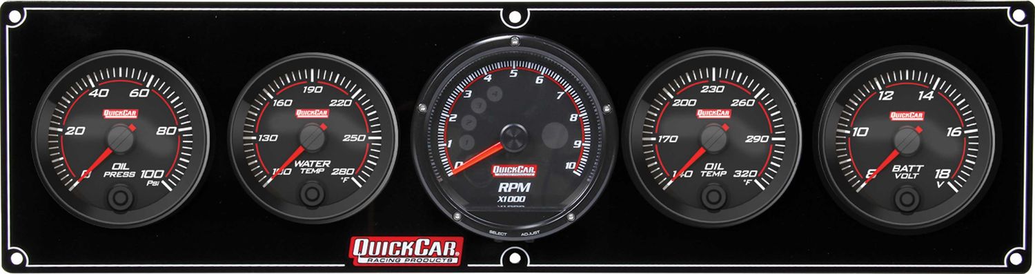 QUICKCAR RACING PRODUCTSRedline 4-1 Gauge Panel OP/WT/OT/Volt w/Recall