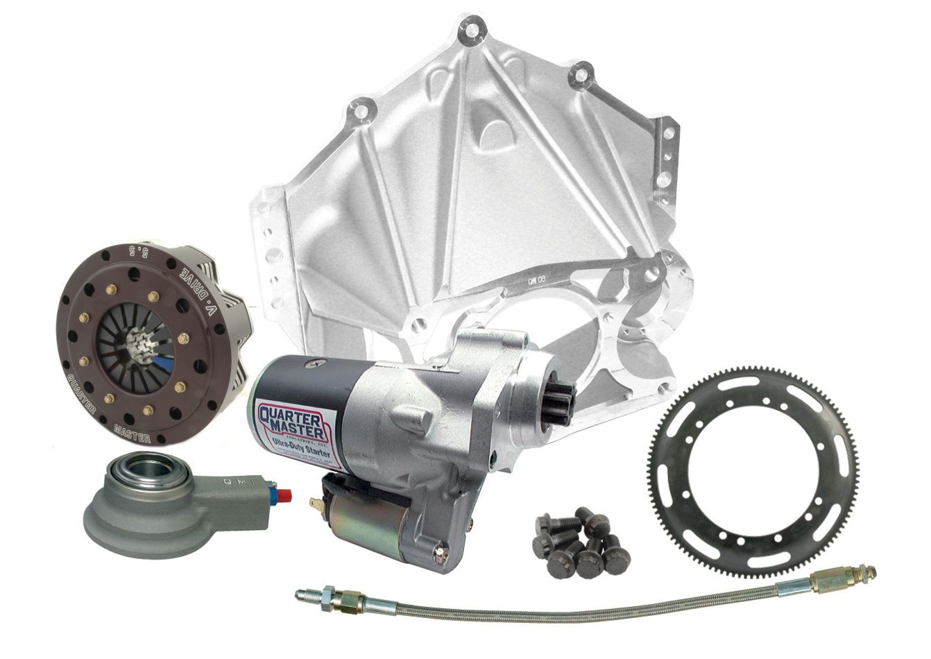 QUARTER MASTERAlum Bellhousing Package 5.5in V Rear Mount Start