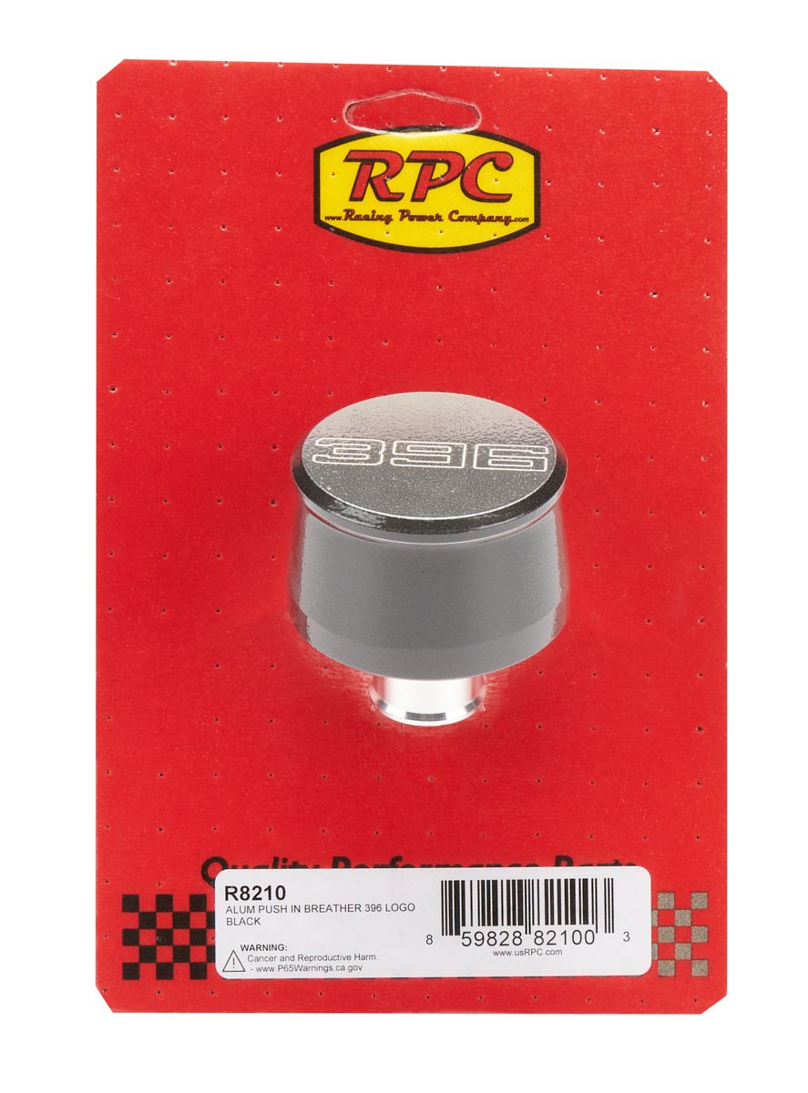 RACING POWER CO-PACKAGEDValve Cover Breather 396 Logo Black Each