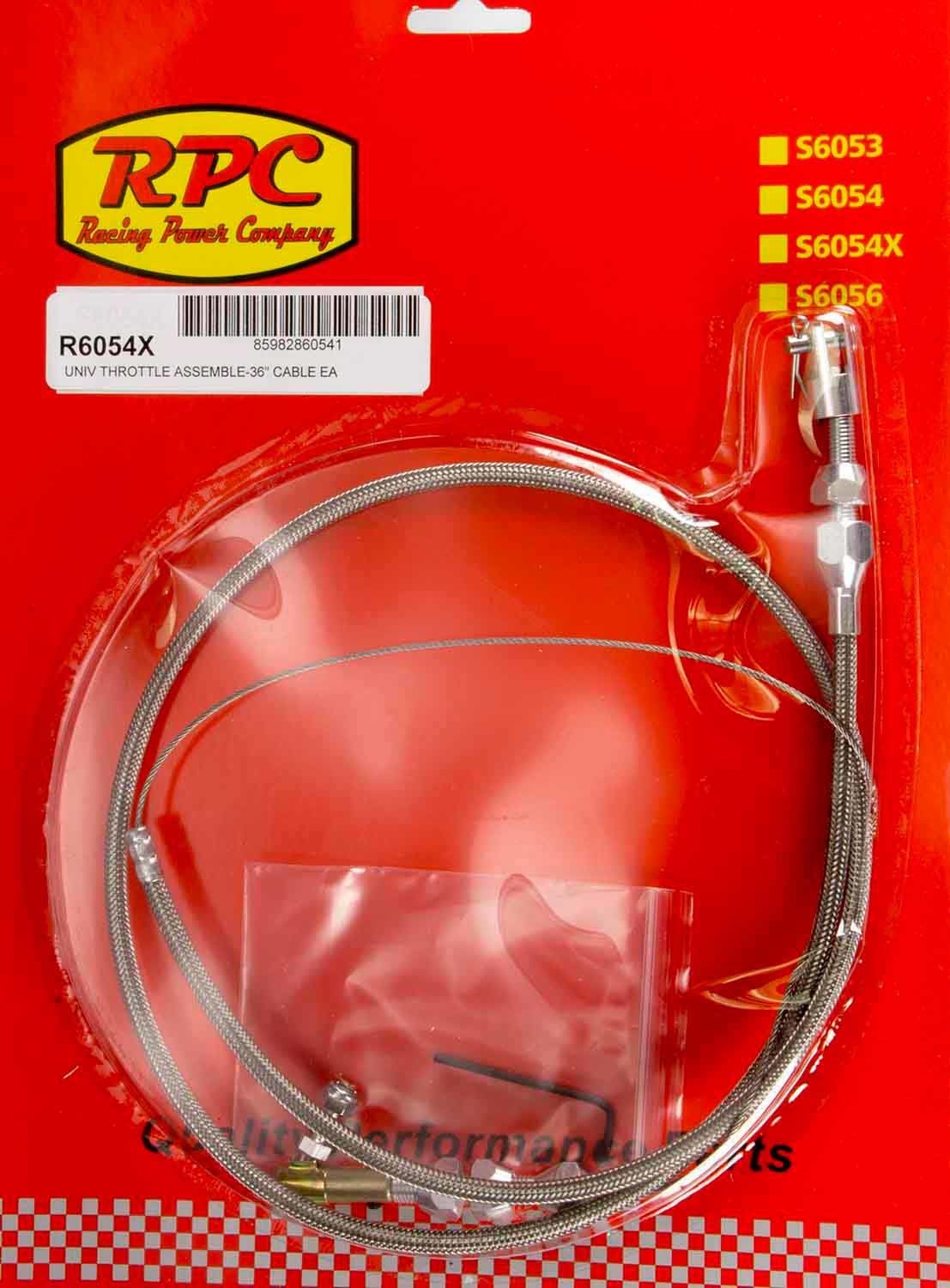 RACING POWER CO-PACKAGEDStainless Throttle Cable 36in