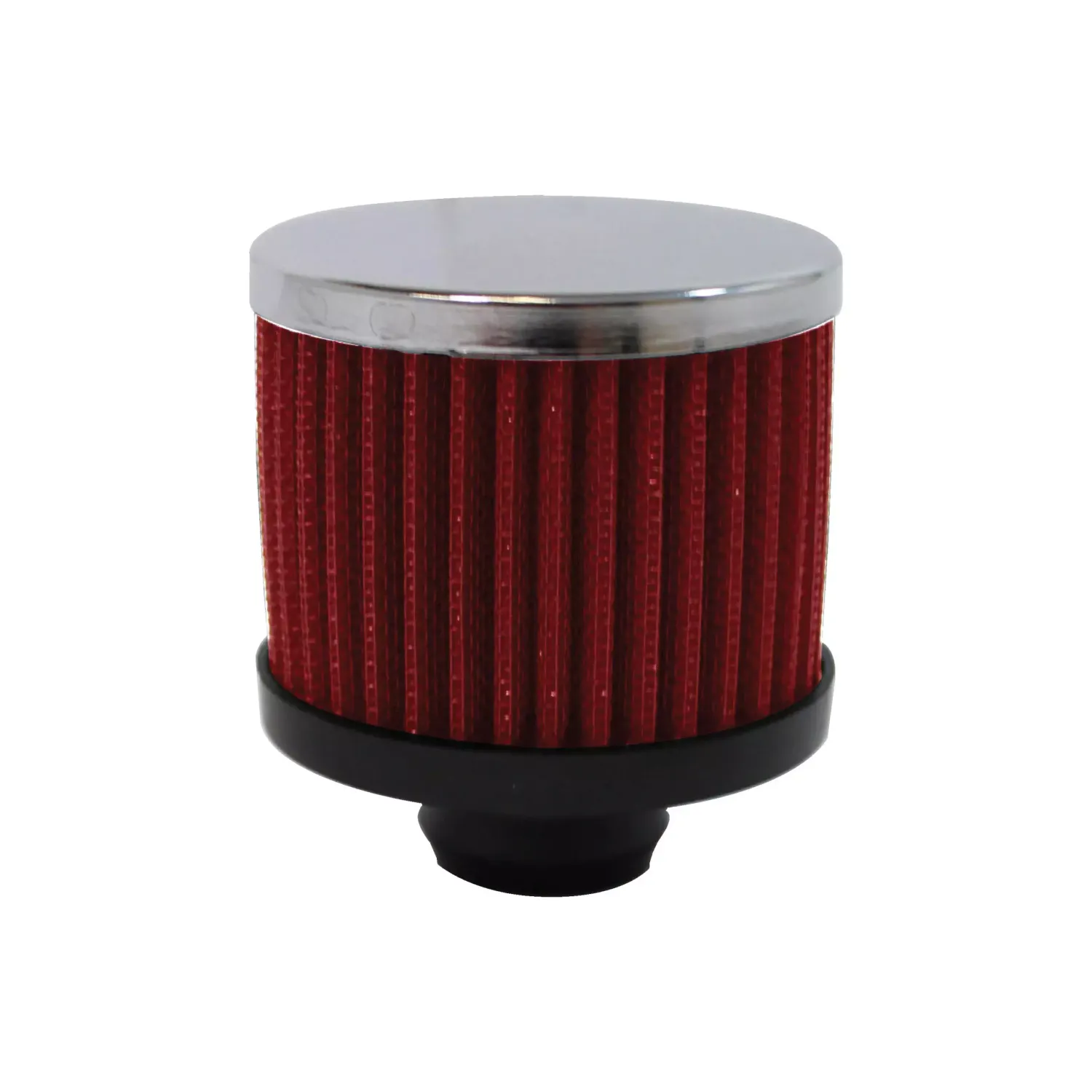 RACING POWER CO-PACKAGEDValve Cover Breather 3in Tall Push In Chrome/Red