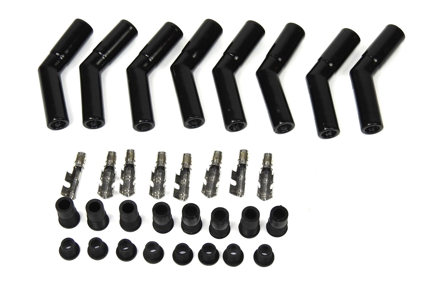 PERTRONIX IGNITIONCeramic Spark Plug Boot Kit 45-Deg 8pk Black