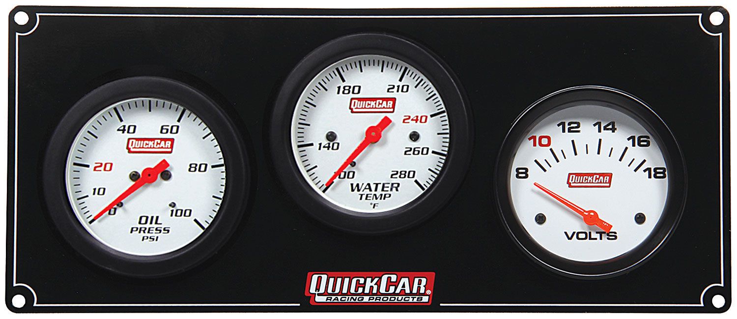 QUICKCAR RACING PRODUCTS3 Gauge Extreme Panel OP/WT/Volts