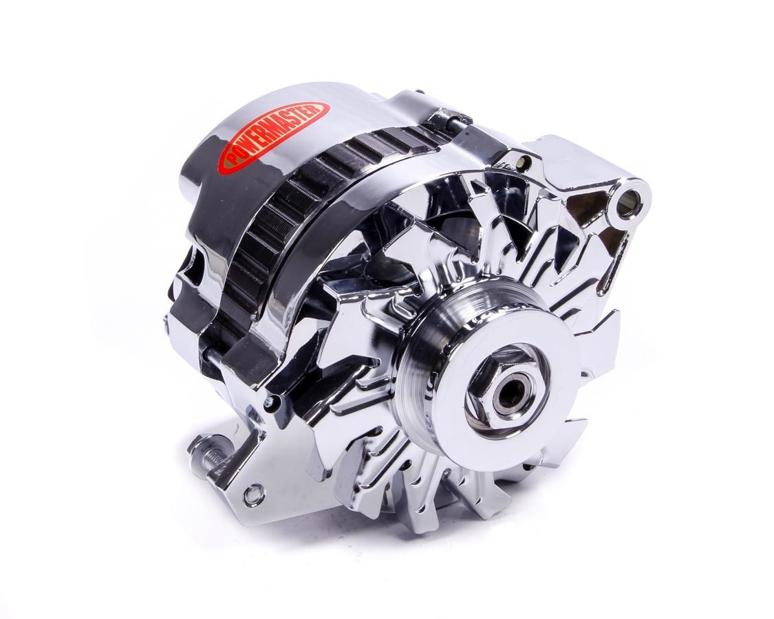 POWERMASTERChrome 105amp Small Delco Alternator 1 Wire