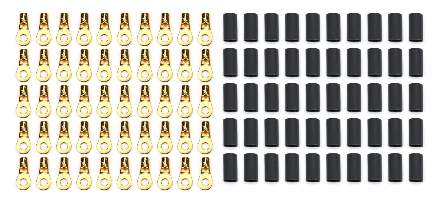 QUICKCAR RACING PRODUCTSRing Terminal #8 10-12 Ga w/Heat Shrink 50pk
