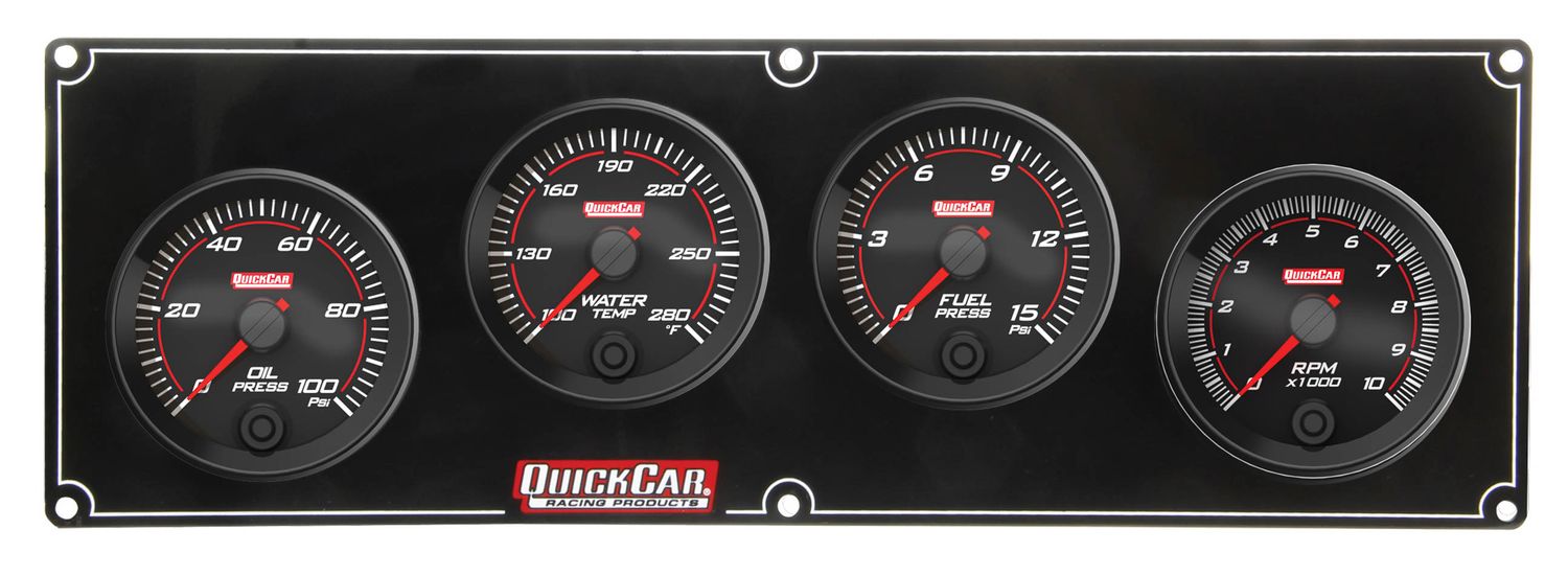 QUICKCAR RACING PRODUCTSRedline 3-1 Gauge Panel OP/WT/FP w/2-5/8in Tach