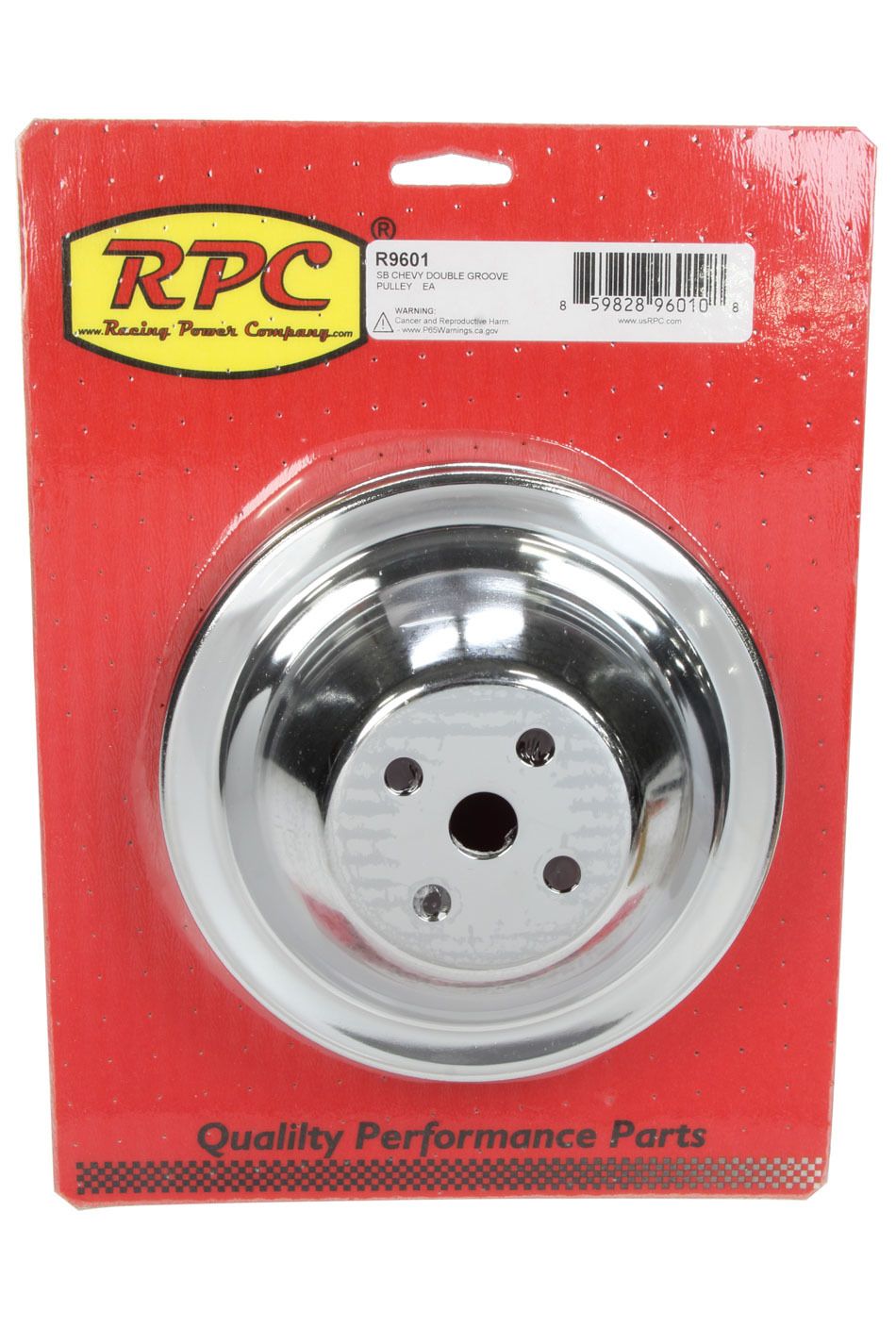 RACING POWER CO-PACKAGEDSBC SWP 2 GROOVE WATER P UMP PULLEY CHROME