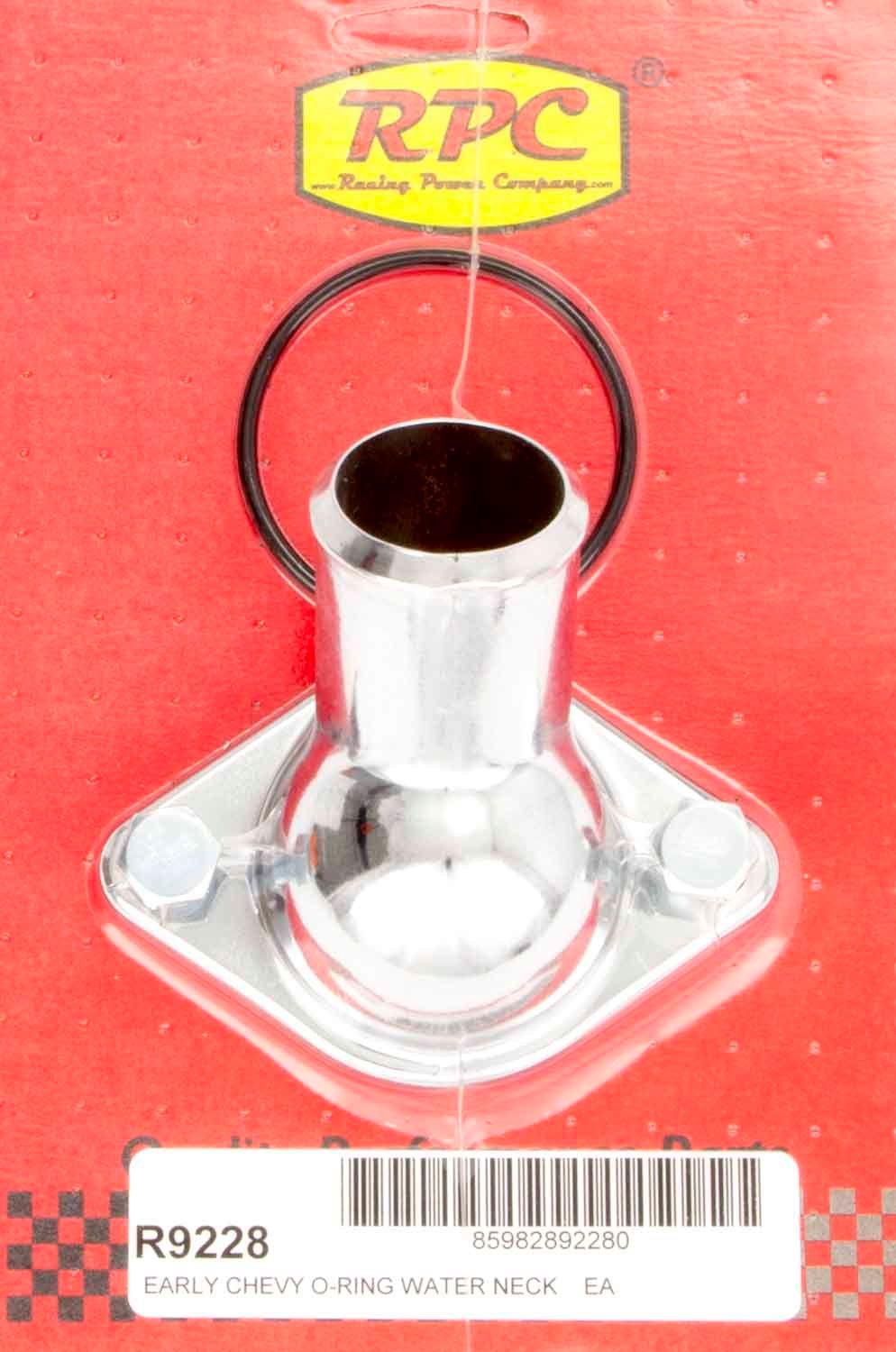 RACING POWER CO-PACKAGED55-64 Chevy V8 Steel 45 Deg Water Neck Chrome
