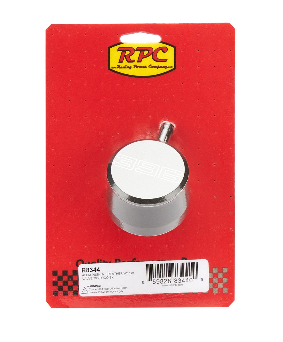 RACING POWER CO-PACKAGEDValve Cover Breather 396 Logo Black Each