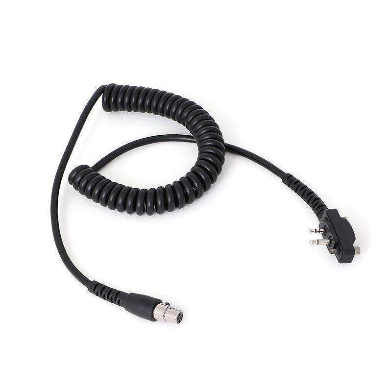 RUGGED RADIOSCord Coiled Headset to Radio ICOM Bolt-On 2 Pin