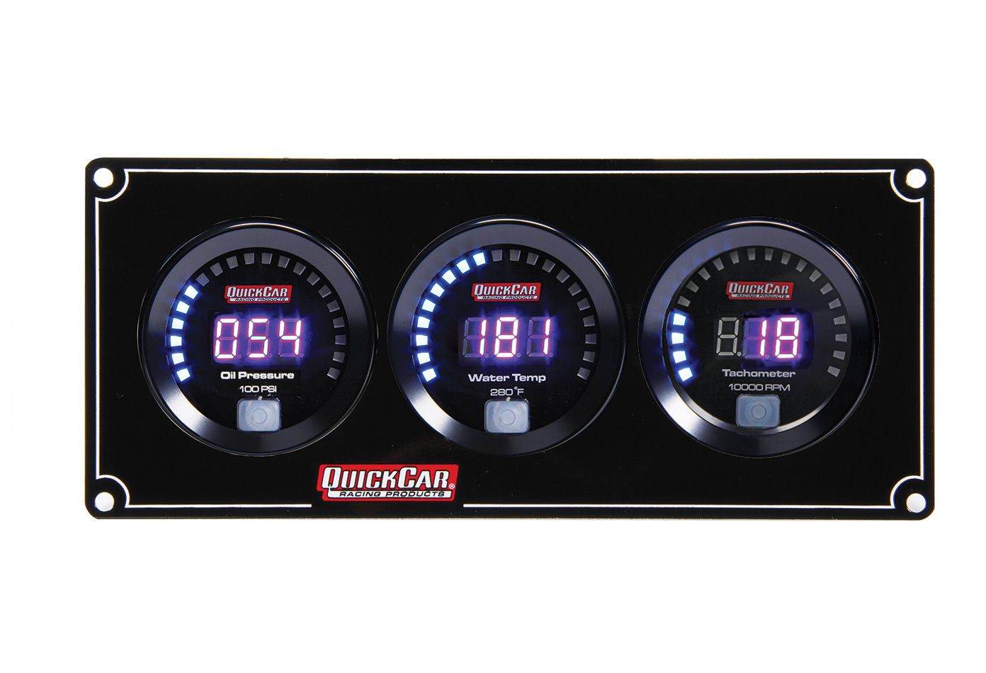 QUICKCAR RACING PRODUCTSDigital 2-1 Gauge Panel OP/WT w/Tach
