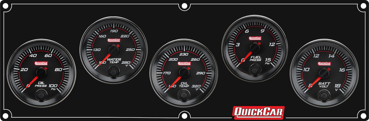 QUICKCAR RACING PRODUCTSRedline 5 Gauge Panel OP/WT/OT/FP/VOLT