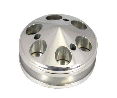 RACING POWER CO-PACKAGEDAluminum Alternator Pul ley/Nose V-Belt -Polishe