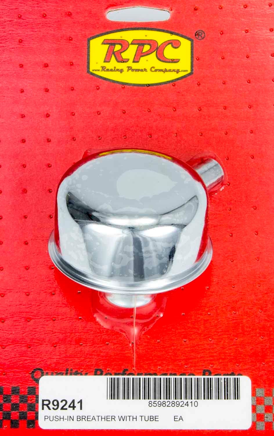 RACING POWER CO-PACKAGEDChrome Push In Breather w/Tube 2-3/4in Dia 3/4NK
