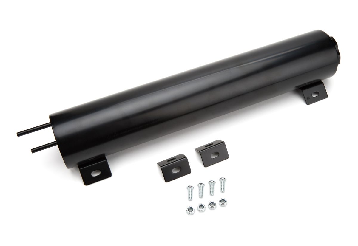 RACING POWER CO-PACKAGEDStainless 3in x 16in Overflow Tank Black