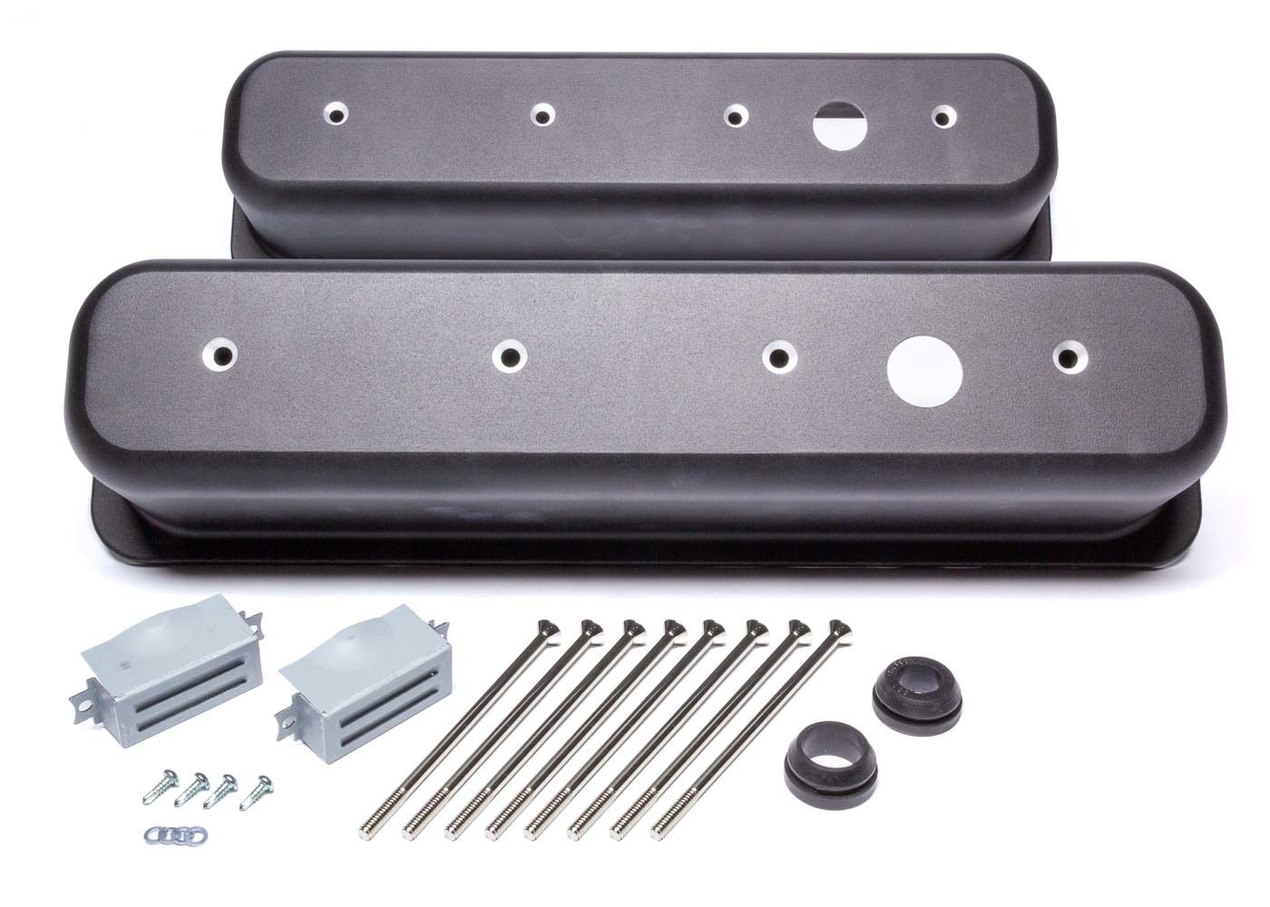 RACING POWER CO-PACKAGEDBlack Aluminum SBC Valve Covers Center Bolt