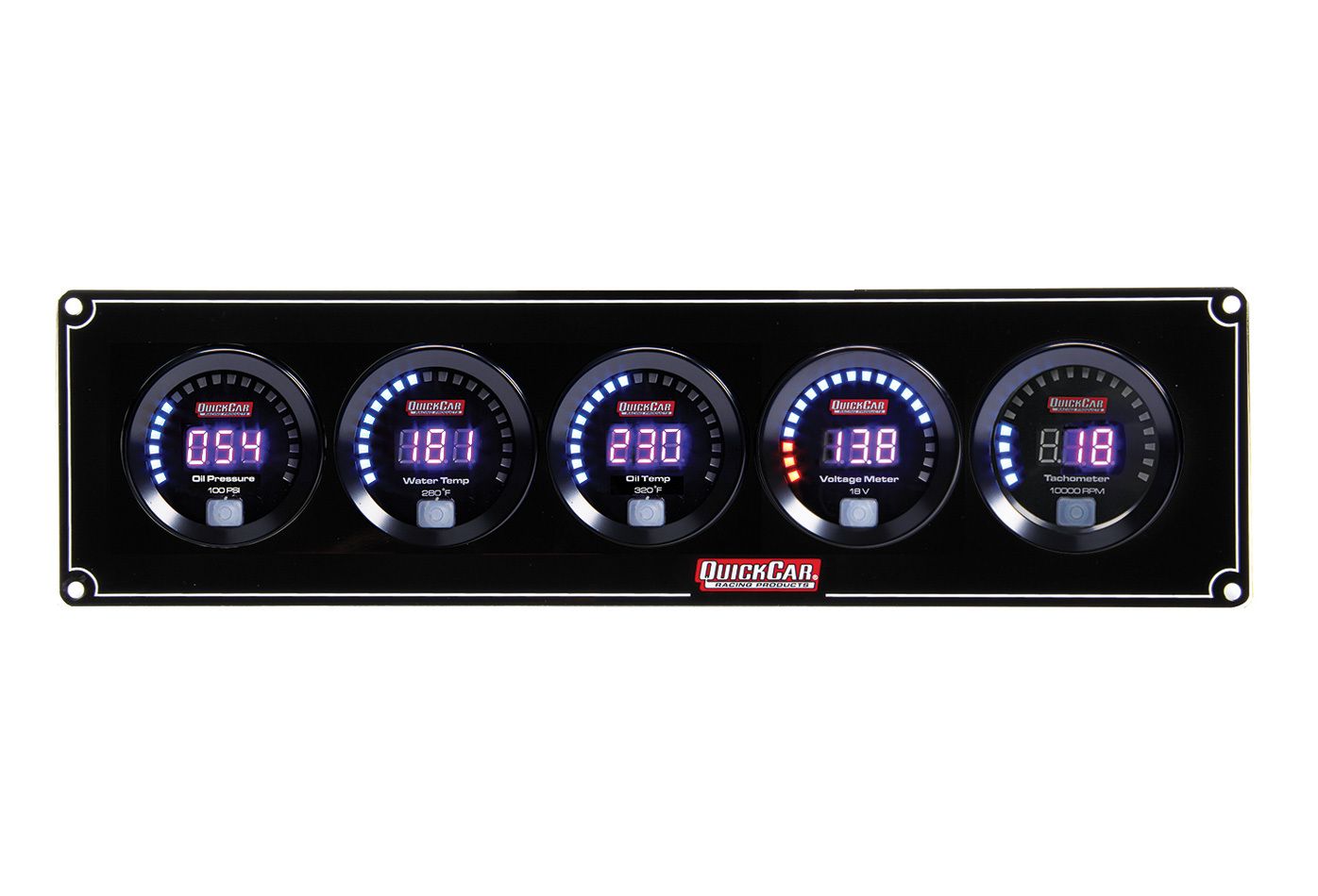 QUICKCAR RACING PRODUCTSDigital 4-1 Gauge Panel OP/WT/OT/Volt w/Tach
