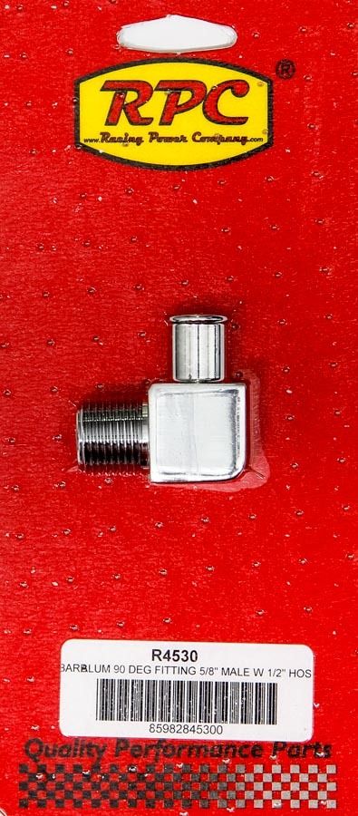 RACING POWER CO-PACKAGED90 Degree Alum Fitting 5/8 x 1/2 Chrome