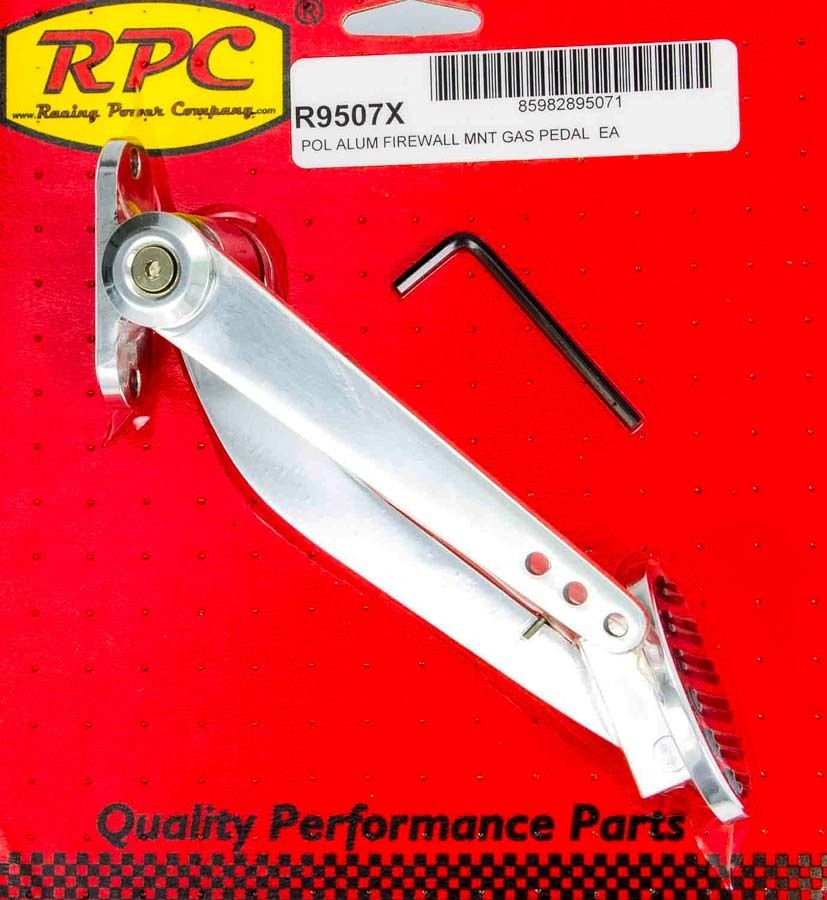 RACING POWER CO-PACKAGEDPolished Alum Firewall Mount Gas Pedal
