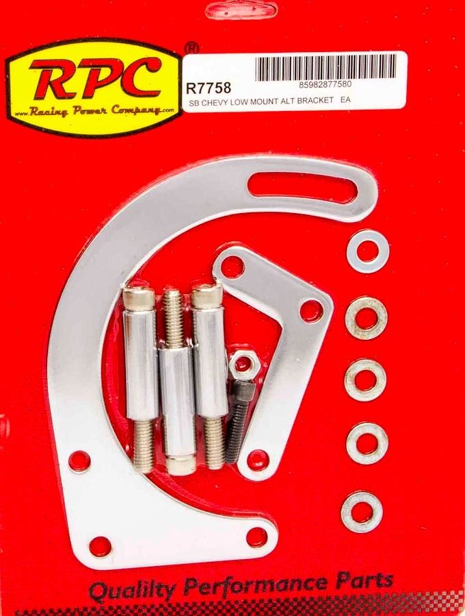 RACING POWER CO-PACKAGED55-69 SBC Steel Low Mt Alt Bracket Chrome