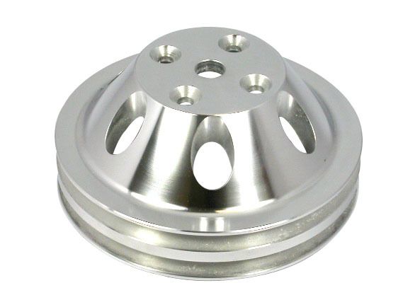 RACING POWER CO-PACKAGEDPol Alum SBC Double Gro ove Pulley