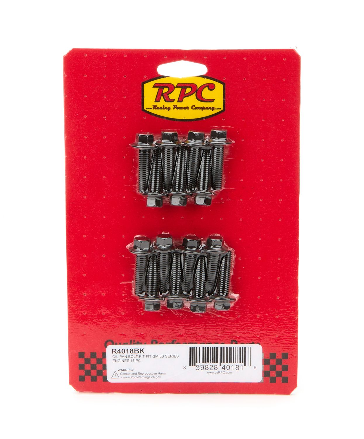 RACING POWER CO-PACKAGEDLS Oil Pan Bolt KIt 15Pc Black
