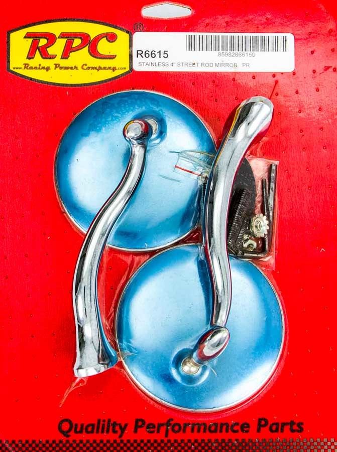 RACING POWER CO-PACKAGEDStainless Retro Street Rod Mirrors