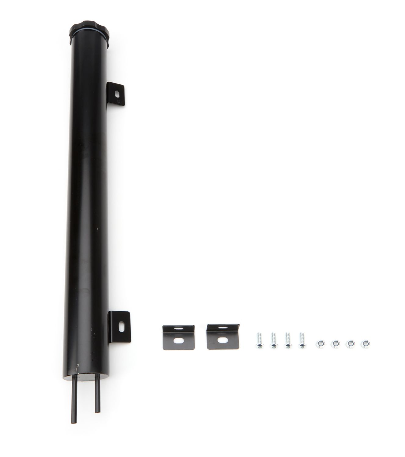 RACING POWER CO-PACKAGEDStainless 2in x 19in Overflow Tank Black