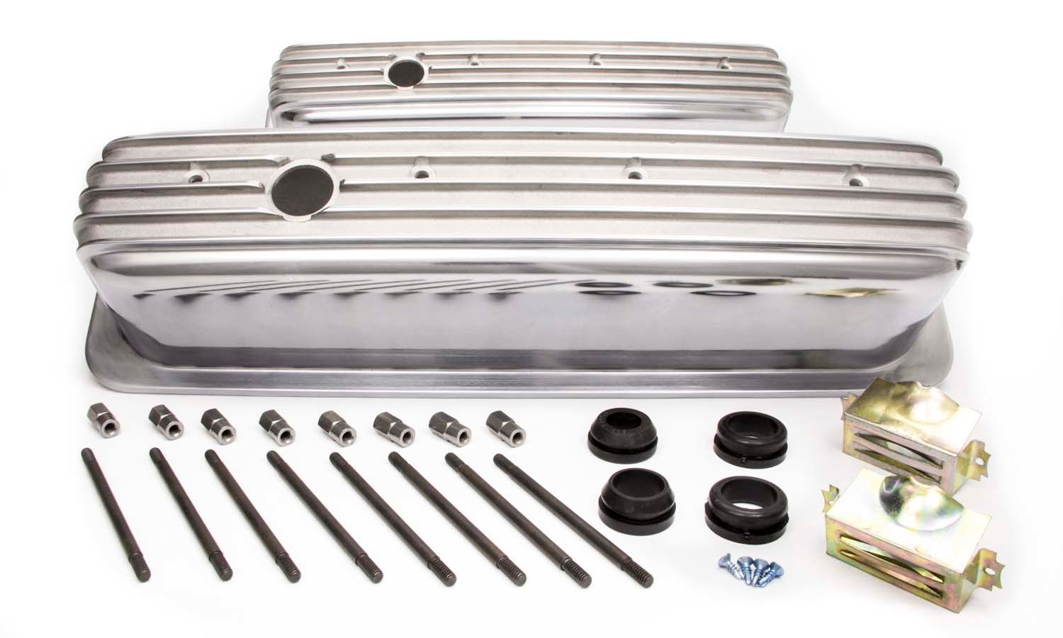 RACING POWER CO-PACKAGEDSBC Alum Finned Tall Center Bolt V/C Polished